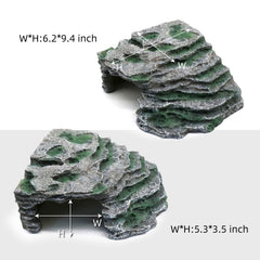 relaqcc large reptile hide shale scape ledge top basking platform promotes temperature regulation