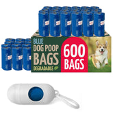 Reli biodegradable dog poop bags blue roll 600-count for easy walks.