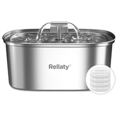 Rellaty cat water fountain stainless steel 3.2L capacity promotes steady hydration