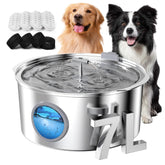Rellaty 7L dog water fountain with water level window for easy monitoring