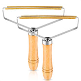 Reluen pet hair remover 2pack front view with wooden handle and metal blade
