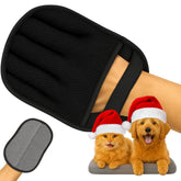 Reluen pet hair remover glove closeup shows electrostatic fur lift.