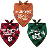 Remifa Thanksgiving dog bandana, front view, festive print for holiday flair
