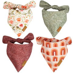 Remy+Roo large spring dog bandanas Rubi set pack shot for coordinating outfits on daily walks.