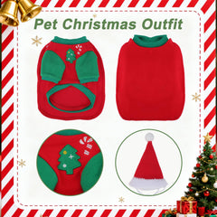 RENEWREVITAL dog Christmas outfit closeup reveals quality stitching for comfortable all-day wear.