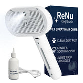 ReNu Dog Brush in action delivering gentle grooming with 3-in-1 steam and comb function