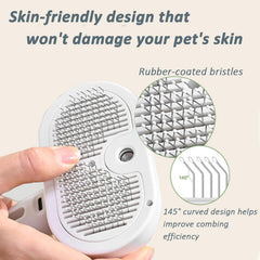ReNu Dog Brush steam shower action shows soothing mist for calmer pets.
