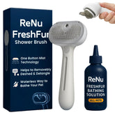 ReNu FreshFur dog brush front view shows ergonomic grip for grooming