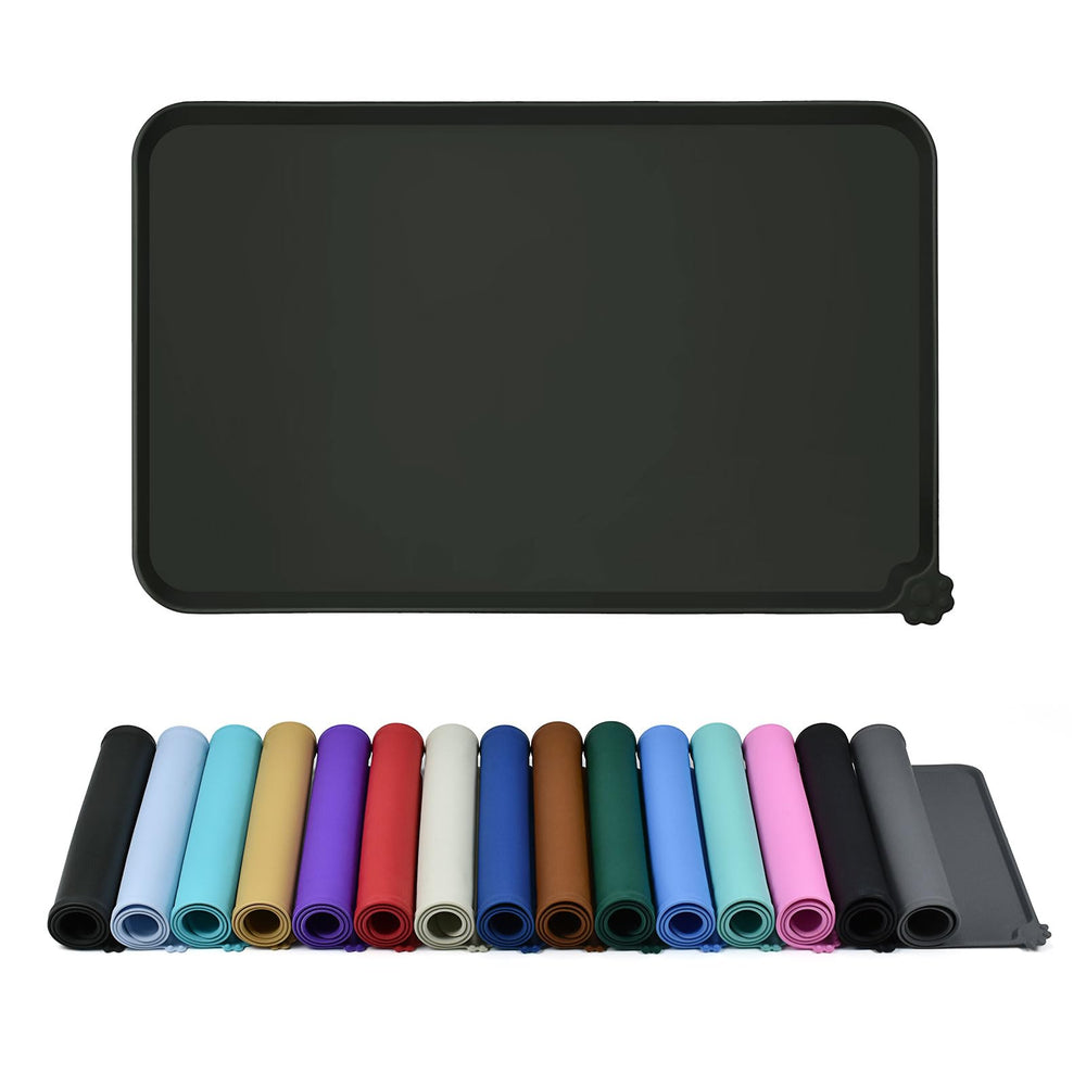 Reopet feeding mat with anti-slip bowl keeps bowls in place and reduces spills.