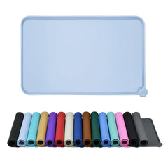 Reopet waterproof pet feeding mat with raised edges to contain spills