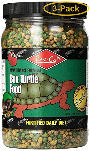 Rep-Cal Box Turtle Food 12 oz 3-pack bag supports balanced nutrition for box turtles.