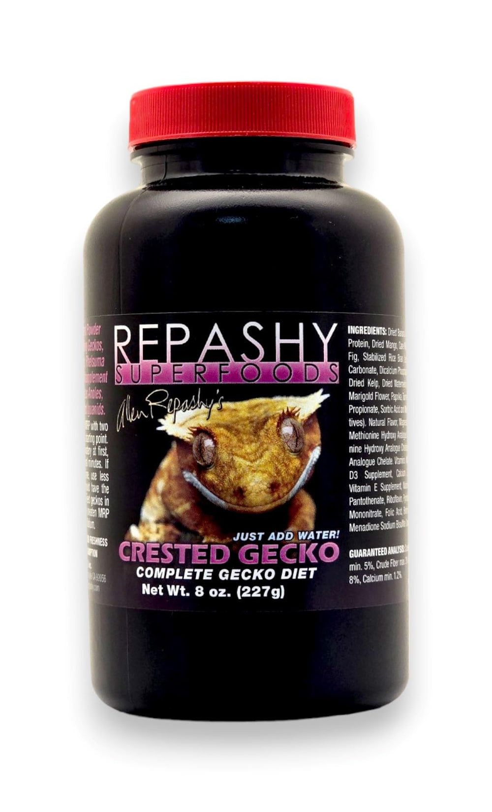 Repashy Crested Gecko Complete Diet Banana jar showing complete nutrition for fruit-eating geckos