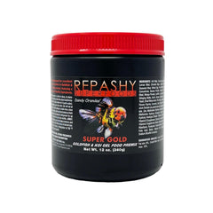 Repashy Super Gold gel food jar for goldfish, convenient premix for balanced nutrition.