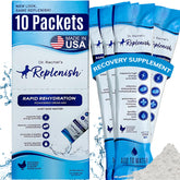 Replenish Dog Recovery Water Supplement pack-opening for quick hydration support