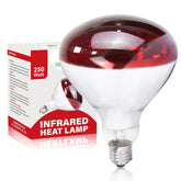 REPTI HOME 250W infrared heat lamp quickly warms chicken coop for chicks.