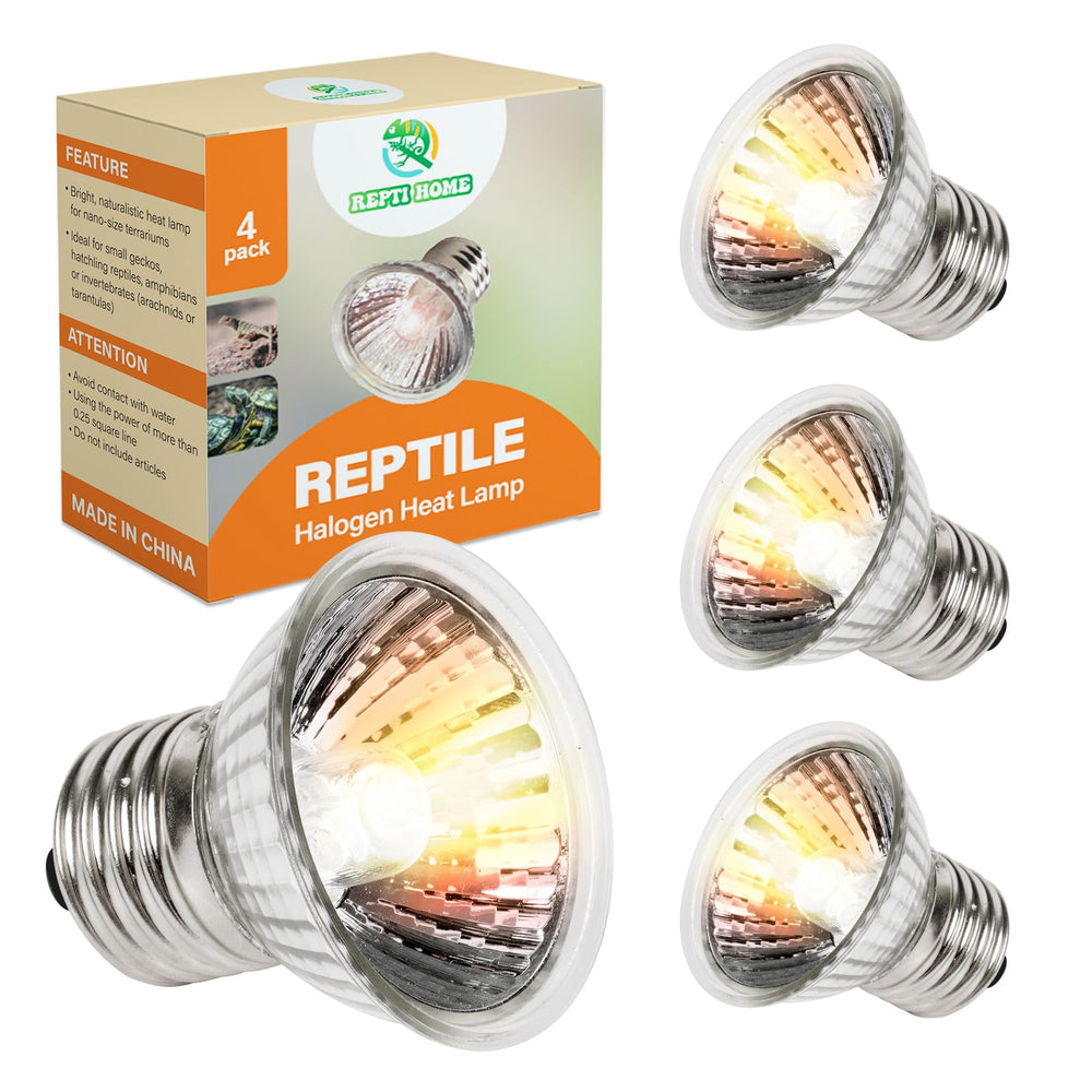 REPTI HOME 50W heat lamp casts warm basking glow for reptiles, supporting daytime activity.