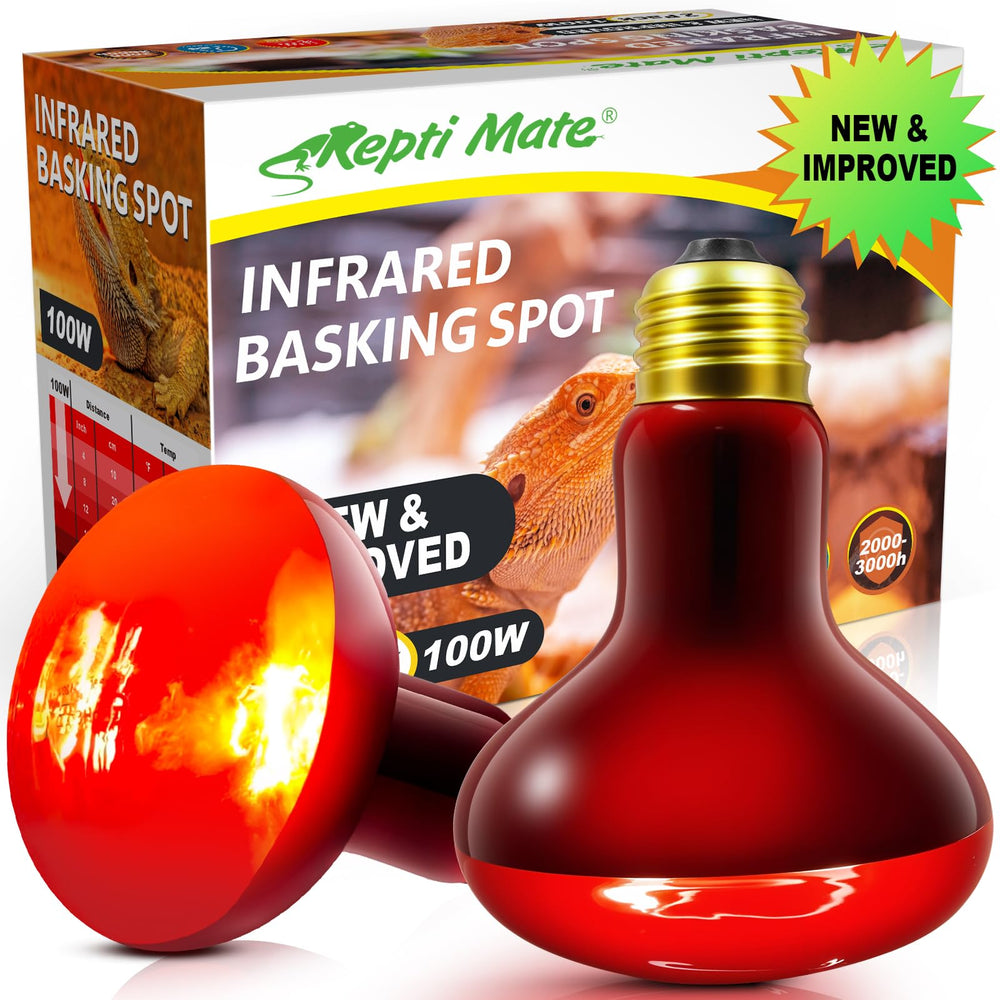 REPTI MATE 2Pack infrared heat lamp 100W ready for efficient reptile heating