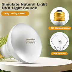 REPTI MATE dimmable heat lamp with thermostat compatibility enables precise habitat control.