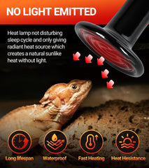 REPTI ZOO 2pack ceramic heat emitters pack ensures reliable constant warmth.