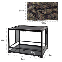 REPTI ZOO 34gal glass terrarium foam backgrounds provide natural rock aesthetics