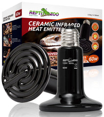 REPTI ZOO ceramic heat emitter front view delivering steady 60W warmth for terrariums.