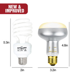 REPTI ZOO combo-pack image shows two bulbs for complete habitat lighting.