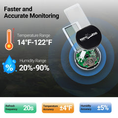 REPTI ZOO digital LCD display shows clear temperature and humidity at a glance.