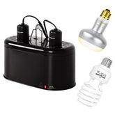 REPTI ZOO dual light fixture distributes heat evenly for reptile habitats