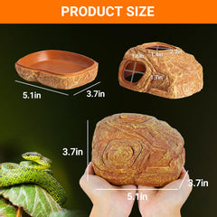 REPTI ZOO Gecko Hide Cave side entrance enables easy access and observation