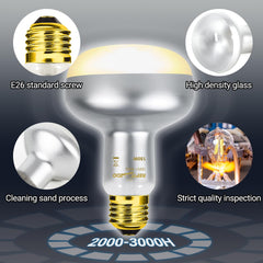 REPTI ZOO heat lamp flat-bottom beam emphasizes heat concentration for a focused basking area.