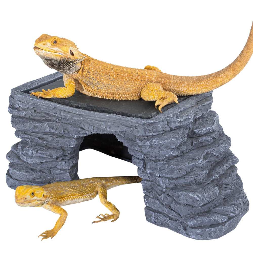 REPTI ZOO Bearded Dragon Basking Platform top view shows spacious design for UVB exposure.