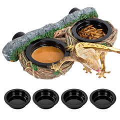 REPTI ZOO magnetic reptile feeding ledge securely attaches to glass for stable feeding