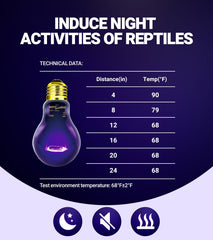 REPTI ZOO moonlight-simulated bulb UVA-free design preserves natural daily cycles in terrariums