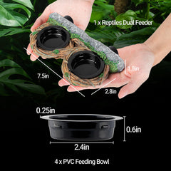 REPTI ZOO PVC feeding cups (4-pack) provide easy dining and water options