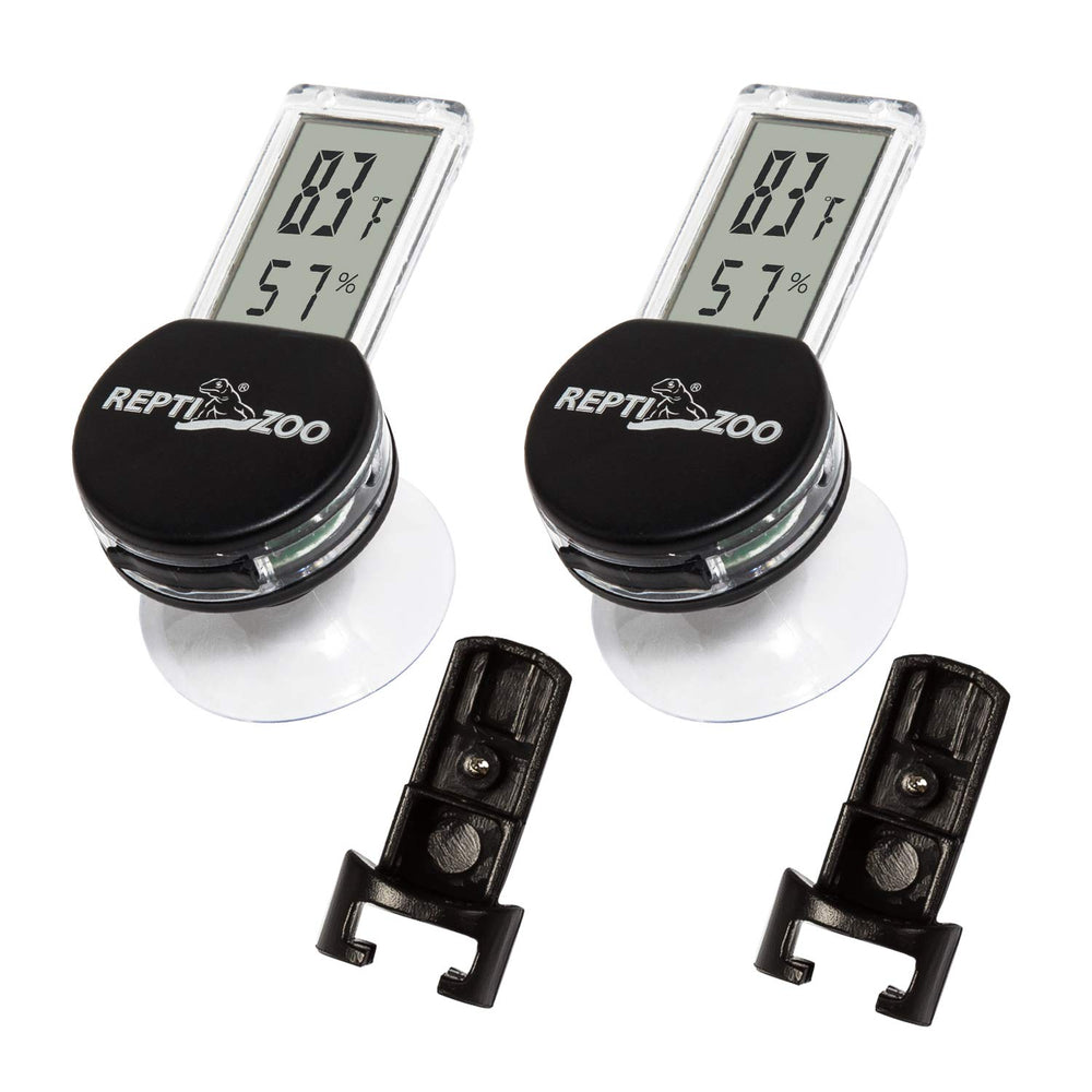 REPTI ZOO thermometer-hygrometer front view with clear LED display for quick habitat readings