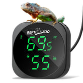REPTI ZOO Thermometer Hygrometer front view with clear LED readout for precise terrarium climate.