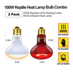 REPTI ZOO UVA daylight lamp 100W for vitamin D3 support.