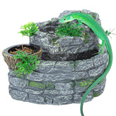 REPTI ZOO water fountain waterfall top view highlights natural hydration potential