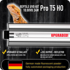 ReptiKing UVB T5 tube 24W provides strong UVB output for desert-dwelling reptiles.