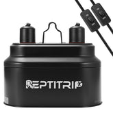 REPTITRIP dual reptile light fixture shows independent switches for heat and UVB control