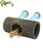 REPTITRIP magnetic crested gecko hide with natural log texture provides secure shelter