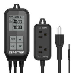 REPTITRIP reptile thermostat digital display enables precise climate control in terrariums.