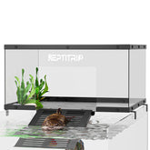 REPTITRIP turtle basking platform stainless top shows sturdy, safe basking