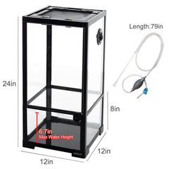 REPTIZOO 15 Gal terrarium side view highlighting compact footprint