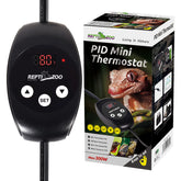 REPTIZOO dimming thermostat top view showing precise temperature control for reptile setups