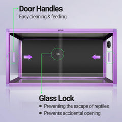 REPTI ZOO tempered glass door closeup with secure access