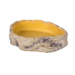 REPTIZOO water bowl side view shows sturdy anti-tip design for active pets.