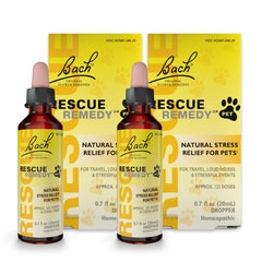 RESCUE Remedy Pet Dropper pack of 2 bottles for convenient daily stress support.