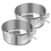Reshiho stainless steel dog bowl with hanging clip for spill-free feeding.