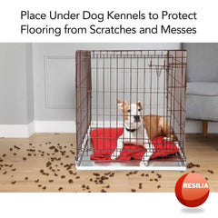 RESILIA under-dog-crate-mat waterproof design helps prevent leaks on hard floors.